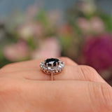 Ellibelle Jewellery Vintage Sapphire & Diamond 18ct White Gold Cluster Ring