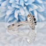 Ellibelle Jewellery Vintage Sapphire & Diamond 18ct White Gold Cluster Ring