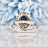 Ellibelle Jewellery Vintage Sapphire & Diamond 18ct White Gold Cluster Ring