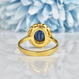 Ellibelle Jewellery VINTAGE SAPPHIRE & DIAMOND BEZEL CLUSTER RING