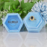 Ellibelle Jewellery VINTAGE SAPPHIRE & DIAMOND BEZEL CLUSTER RING