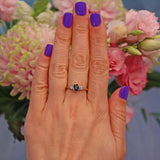 Ellibelle Jewellery Vintage Sapphire & Diamond Bezel Trilogy Ring