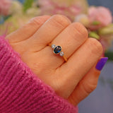 Ellibelle Jewellery Vintage Sapphire & Diamond Bezel Trilogy Ring