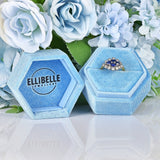 Ellibelle Jewellery Vintage Sapphire & Diamond Boat-Shaped Cluster Ring