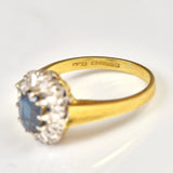Ellibelle Jewellery VINTAGE SAPPHIRE & DIAMOND CLUSTER RING
