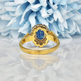 Ellibelle Jewellery VINTAGE SAPPHIRE & DIAMOND CLUSTER RING
