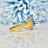 Ellibelle Jewellery VINTAGE SAPPHIRE & DIAMOND CLUSTER RING