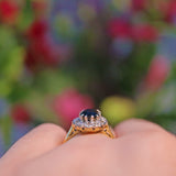 Ellibelle Jewellery VINTAGE SAPPHIRE & DIAMOND CLUSTER RING
