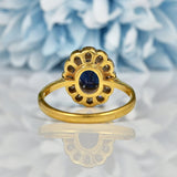 Ellibelle Jewellery VINTAGE SAPPHIRE & DIAMOND CLUSTER RING