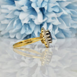 Ellibelle Jewellery VINTAGE SAPPHIRE & DIAMOND CLUSTER RING