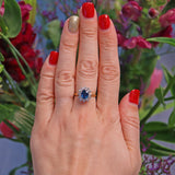 Ellibelle Jewellery VINTAGE SAPPHIRE & DIAMOND CLUSTER RING