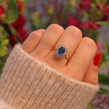 Ellibelle Jewellery VINTAGE SAPPHIRE & DIAMOND CLUSTER RING
