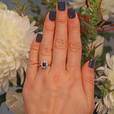 Ellibelle Jewellery VINTAGE SAPPHIRE & DIAMOND CLUSTER RING