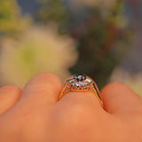 Ellibelle Jewellery VINTAGE SAPPHIRE & DIAMOND CLUSTER RING