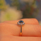 Ellibelle Jewellery VINTAGE SAPPHIRE & DIAMOND CLUSTER RING