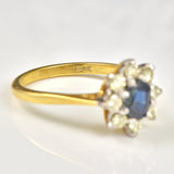 Ellibelle Jewellery VINTAGE SAPPHIRE & DIAMOND CLUSTER RING
