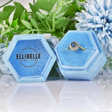 Ellibelle Jewellery VINTAGE SAPPHIRE & DIAMOND CLUSTER RING