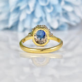 Ellibelle Jewellery VINTAGE SAPPHIRE & DIAMOND CLUSTER RING