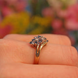 Ellibelle Jewellery Vintage Sapphire & Diamond Crossover Cluster Ring