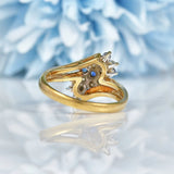Ellibelle Jewellery Vintage Sapphire & Diamond Crossover Cluster Ring