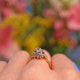Ellibelle Jewellery Vintage Sapphire & Diamond Crossover Cluster Ring