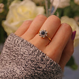 Ellibelle Jewellery VINTAGE SAPPHIRE & DIAMOND DAISY RING