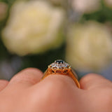 Ellibelle Jewellery VINTAGE SAPPHIRE & DIAMOND DAISY RING