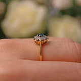 Ellibelle Jewellery VINTAGE SAPPHIRE & DIAMOND DAISY RING