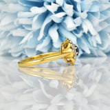 Ellibelle Jewellery VINTAGE SAPPHIRE & DIAMOND DAISY RING