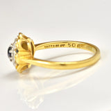 Ellibelle Jewellery VINTAGE SAPPHIRE & DIAMOND DAISY RING