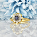 Ellibelle Jewellery VINTAGE SAPPHIRE & DIAMOND DAISY RING