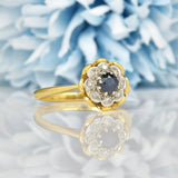Ellibelle Jewellery VINTAGE SAPPHIRE & DIAMOND DAISY RING