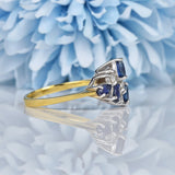 Vintage Sapphire & Diamond Gold Dress Ring