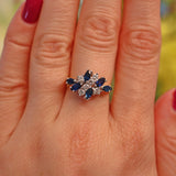 Ellibelle Jewellery Vintage Sapphire & Diamond Gold Dress Ring