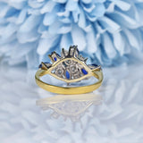 Ellibelle Jewellery Vintage Sapphire & Diamond Gold Dress Ring