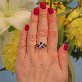 Ellibelle Jewellery Vintage Sapphire & Diamond Gold Dress Ring