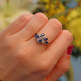 Ellibelle Jewellery Vintage Sapphire & Diamond Gold Dress Ring