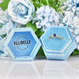 Ellibelle Jewellery Vintage Sapphire & Diamond Three Stone Bezel Ring