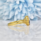 Ellibelle Jewellery VINTAGE SAPPHIRE & DIAMOND 'TOI ET MOI' RING