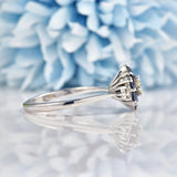 Ellibelle Jewellery Vintage Sapphire & Diamond White Gold Daisy Ring