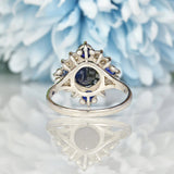 Ellibelle Jewellery VINTAGE SAPPHIRE & DIAMOND WHITE GOLD DRESS RING