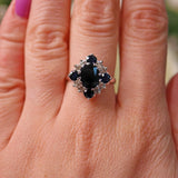 Ellibelle Jewellery VINTAGE SAPPHIRE & DIAMOND WHITE GOLD DRESS RING