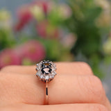 Ellibelle Jewellery Vintage Sapphire & Diamond White Gold Triple Cluster Ring
