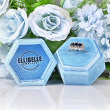 Ellibelle Jewellery Vintage Sapphire & Diamond White Gold Triple Cluster Ring