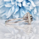 Ellibelle Jewellery Vintage Sapphire & Diamond White Gold Triple Cluster Ring