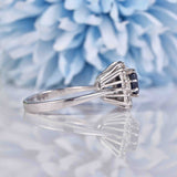 Ellibelle Jewellery Vintage Sapphire & Diamond White Gold Triple Cluster Ring