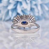 Ellibelle Jewellery Vintage Sapphire & Diamond White Gold Triple Cluster Ring
