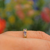 Ellibelle Jewellery Vintage Sapphire & Diamond Yellow Gold Half Eternity Band Ring