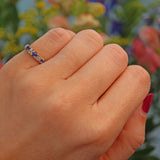 Ellibelle Jewellery Vintage Sapphire & Diamond Yellow Gold Half Eternity Band Ring