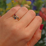 Ellibelle Jewellery Vintage Sapphire, Ruby & Diamond Gold Snake Ring